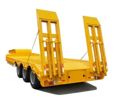 China Aanpassing Ganshals Afneembare lage lading Truck/Lowbed/Lowboy Low Flat Bed Trailer Te koop