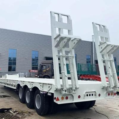 China Excavadora pesada transporte pescoço de galinha lowboy baixo carregador cama de cama baixa semi-carro trailer à venda