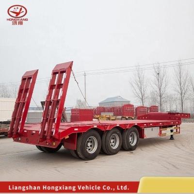 China Customização 80 Ton Gooseneck Low Loader/Lowbed/ Lowboy Low Bed Trailer com 3 eixos à venda