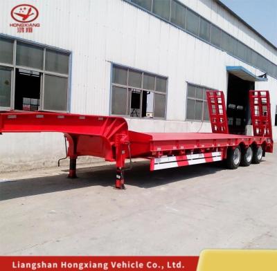 China Customização Vans-tipo Low Bed Trailers 3 eixos para transporte de escavadeiras pesadas à venda