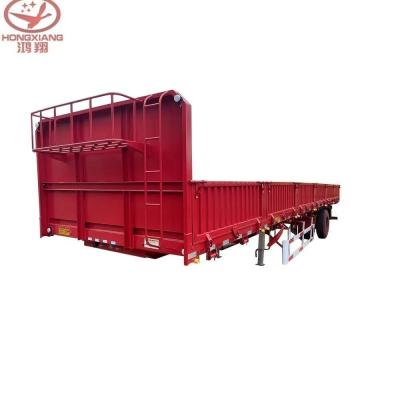 China Steel Side Wall Trailers Open Fence Truck Cargo Carrier Utility Semi Trailer 2/3 Axles for sale