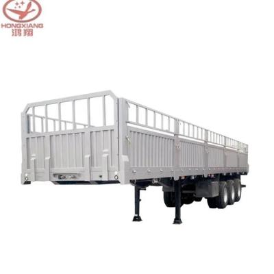 China Cross Arm Type 3 Axle Side Tipping Dump Semi Trailer 50/60/70 Tons Hydraulic Cylinder for sale