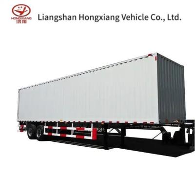 China 13m Long Hydraulic Wingspan Dry Van Semi Trailer Tri Axles Wing Van Truck Trailer Truck for sale