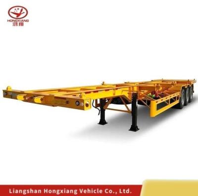 China 40 ft 40 voet Skelet/skeletal trekbal Tri-axel uitbreidbare vrachtwagen aanhangwagens Container Chassis Halve aanhangwagen Te koop