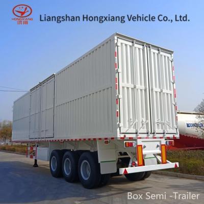 China 16m Not Self-dumping Cargo Loading Tri-Axle Curtain Side Box Van Semi Truck Trailer for sale