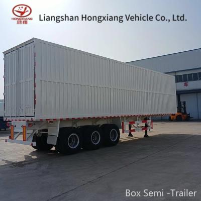 China 3/4 Axle Side Curtain Van Type Box Cargo PVC Tarpaulin Sliding 40FT 45FT Semi Trailer for sale