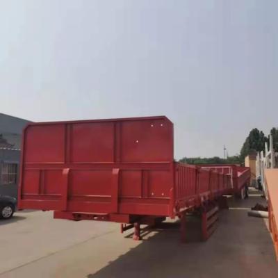 China Truck Trailer 3 Axle 40t 60t Semi-Trailer for Africa Steel Flatbed Flat Bed Container Semi Trailer Tipper for sale