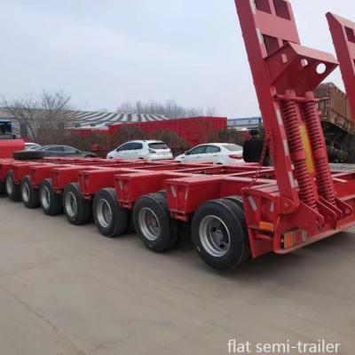 China 50 Tons Flat Deck Trailer 20FT 40FT 45FT 53 Foot Container Chassis Flatbed Semi Trailer for sale