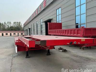 China Cross Arm Type Suspension Systems 3 Axles 40FT Container Flat Bed Truck Semi Trailer for sale