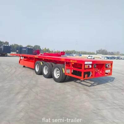 China Cross Arm Type 3/4/5 Axles 60 Ton 40FT Trailer Container Truck Flat Bed Semi Trailer for sale