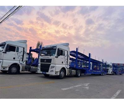 China 2 Achsen 80 Tonnen Fahrzeugtransport Lkw Mittelton Anhänger für den Transport von schwerem Stahl zu verkaufen