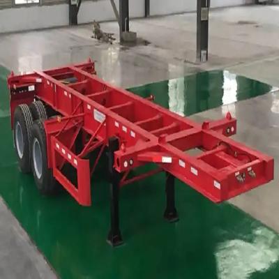 China Customization 3 Axle Container Skeleton Semi Trailer with Dual Line Braking System for sale