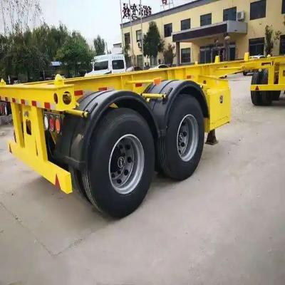 China Dual Line Braking System Skeleton Container Semi Truck Trailers for Portable Tanker Container for sale