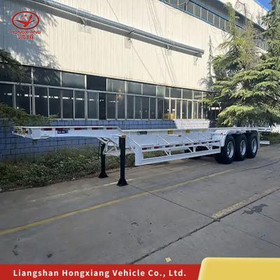 China 2 Axle Double Wheel Tractor Shipping Container with Skeleton Semi Trailer Chassis for sale