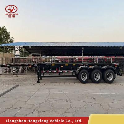 China Flatbed Container Chassis Skeleton Trailer with Dual Line Braking System for sale