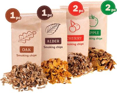 China Natural Wood 6 Pack Mixed Alder Cherry Apple Oak Chips Smoking & GRILLING Wood Chips for Smokers for sale