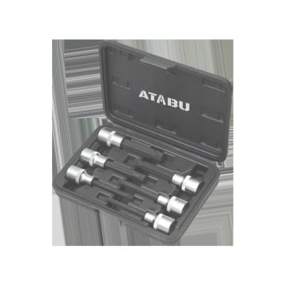 China Hot Selling ATABU Auto Repair 6 Pcs Dr. Bits Socket Set (Spline) 100mmL 1/2