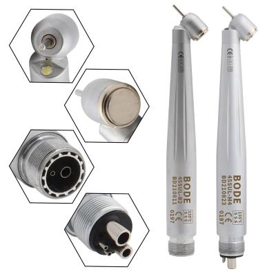 China Dental Lab / 45 Degree LED Handpiece Dental Air Turbine Water Jet Self Powered Single High Speed ​​Ceramic Bearings B2 M4 E-Generator for sale