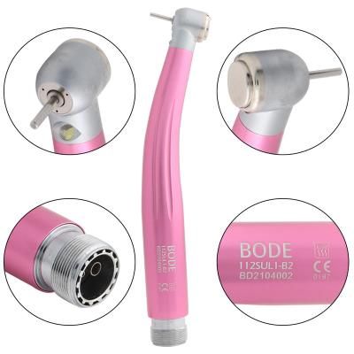 China Dental Lab / Dentistry PORT LED Handpiece Dental Air Turbine Water Jet Bearings 2 Hole B2 Self-Powered Triple Hole E-Generator High Speed ​​Triple Ceramic Pink for sale