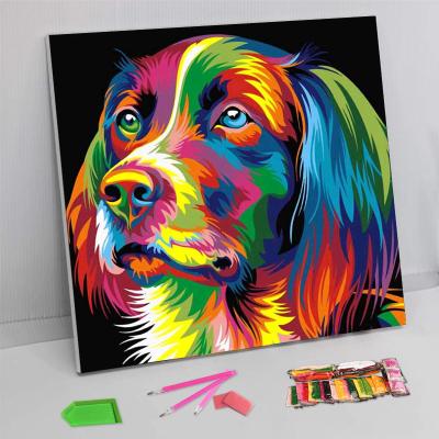 China 5d art abstract diy diamond factory painting sets for kids oil painting dog home decoration for beginners wholesale for sale