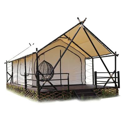 China Diagonal Bracing Type Oxford Canvas Tent Outdoor Waterproof Luxury Windproof Rating 8 Tier Family Camping Tent for sale