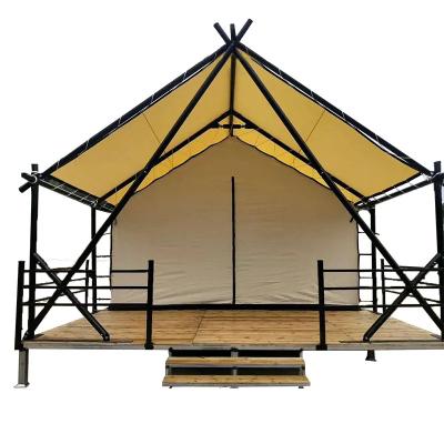 China Diagonal Bracing Type Oxford Canvas Tent Outdoor Waterproof Luxury Windproof Rating 8 Tier Family Camping Tent for sale