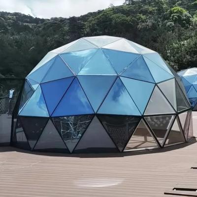 China Extended Type Outdoor Transparent Glass Dome Tent 7M Double-Layer Laminated Tempered Waterproof Dome Tent for sale