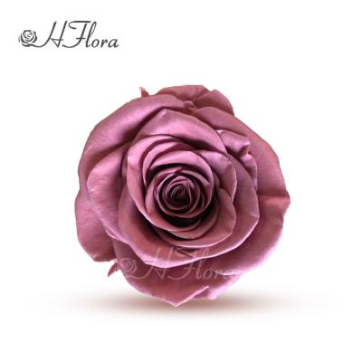 China Wedding Party Hotel Home Decoration 6~7cm Handmade Everlasting Elegant Natural HFloral Simple Color 6pcs/box Preserved Rose Head With Box For Valentine's Day for sale