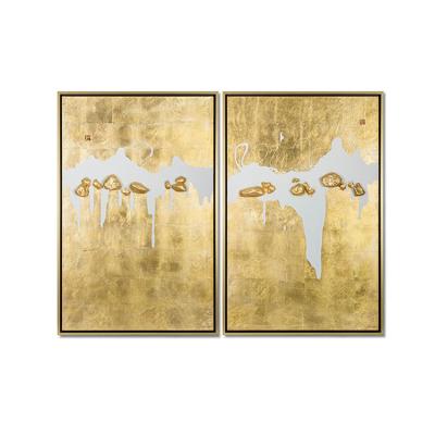 China Factory Modern Chinese Wholesale View 3D Wall Art Home Decoration Style Modern Luxury Gold Foil Abstract Oil Painting On Canvas for sale