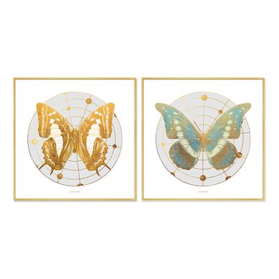 China Wholesale Modern Factory Wall Art Living Room Decor Modern View Butterfly Wings UV Print Porcelain Crystal Painting for sale