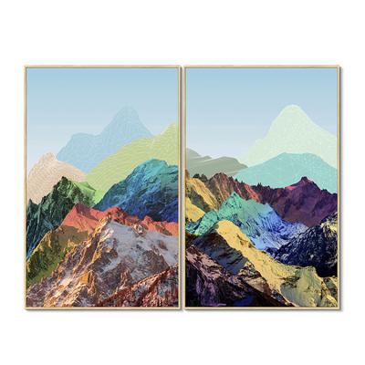 China Wholesale Hot Modern Wall Art Hotel Office Room Decoration View Board Landscape Mountain UV Printing Acrylic Paintings for sale