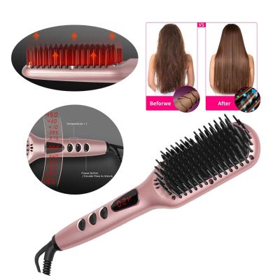 China Car Bling Salon Hair Straightener Electric One Step Anti Static Rotating Brush for sale