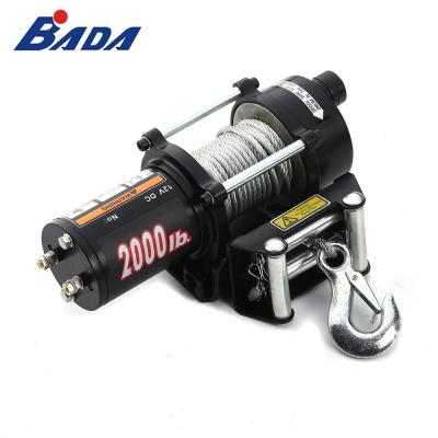 China For Pulling BADA 2000lbs 12V/24V Automotive Electric Winch And Synthetic Rope Wire Rope for sale