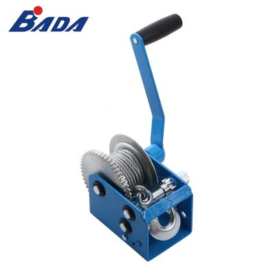 China For Pulling High Quality 2500lbs Trailer Winch Portable Manual Cable Winch Steel Wire Rope Winch for sale