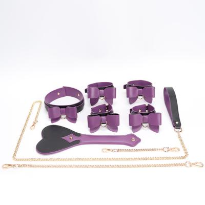 China BDSM Game Best Selling Female Sex Toys Female Leather Handcuffs, Foot Cuffs, Collars, Rackets for sale