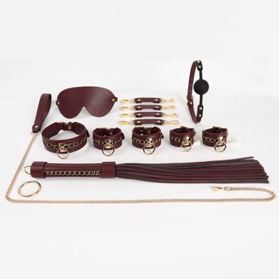 China Hot Selling BDSM Game Bondage Device BDSM Bundle Set Leather Bundle Embedded Sex Toys for sale