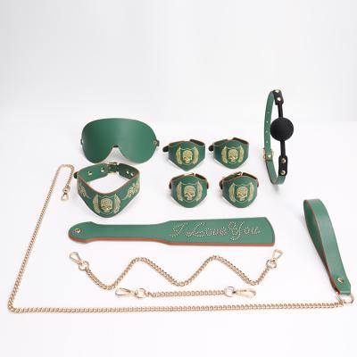 China Popular Best-selling SM Set BDSM Game Sex Toy Set Skull Embroidery Binding Skull Embroidery Style for sale