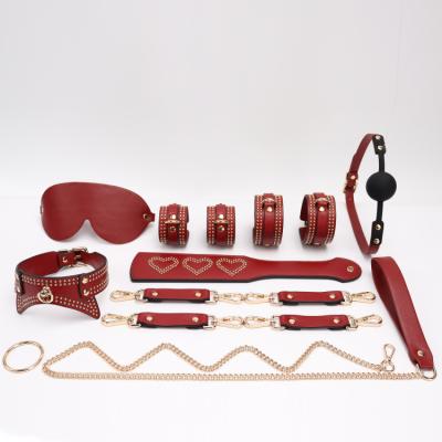 China Hot Selling SM Bdsm rivet bow tie binding style BDSM game fetish tape binding sex toy couples binding style for sale