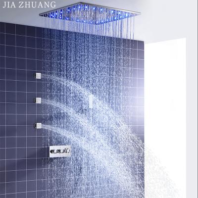 China Without S.M. Safety Rain Mist Side Part Bathroom Sliding Bar Jet Shower Faucet Stainless Steel Led Small Shower Mixer Set for sale