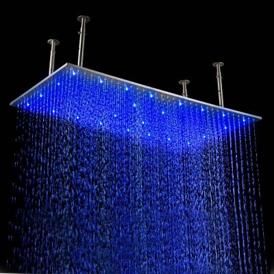 China With Diverter Bathroom LED Shower 304 Stainless Steel Shower Faucet Ceiling Mounted Large Rainfall Shower Head for sale