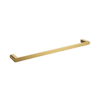 China Hotel Modern Stainless Steel Gold Bathroom Towel Bar Single Brushed Single Holder for sale