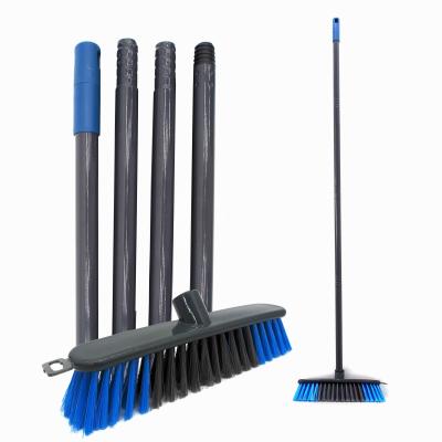 China Wholesale BSCI factory viable brooms with 4 section handles, broom manufacturers plastic extension handle set for sale