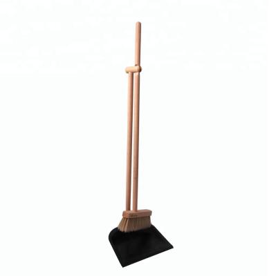 China Workable set long handle broom and iron wooden dustpan for sale