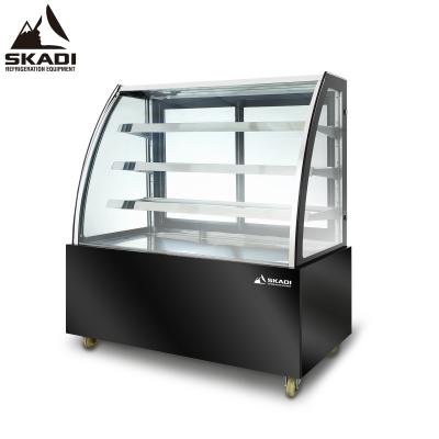 China Single-temperature cake display case refrigerator and pastry cabinet pmma refrigerator display rack boxes double racks acrylic wood bakery for sale