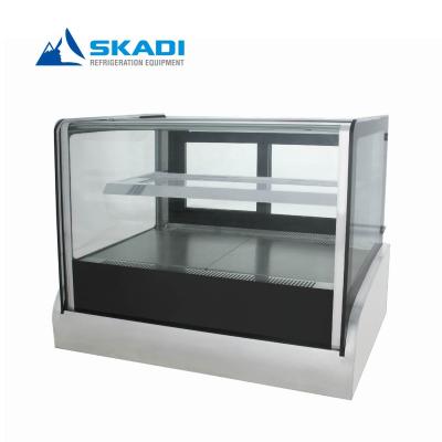 China Single-Temperature Right Angle Glass Countertops Display Countertop Cake Display Refrigerator Case Refrigerated Grocery Cabinet Showcase for sale