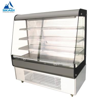 China Single-temperature 1.8m multideck refrigerated cabinets showcase air curtain cake display refrigerator case grocery cabinet showcase for sale