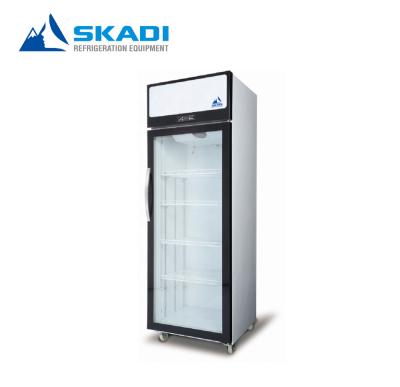 China Single-Temperature Beverage Cooler Commercial Refrigerator Glass Door Upright Refrigeration Hardware 1 Year With 2% Spare Parts 650 x 550 x 1920 for sale