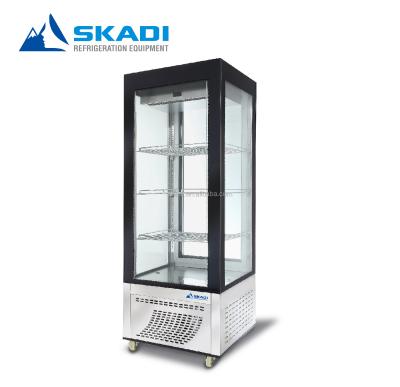 China Single-temperature 4 sided glass multideck cake display showcase for sale