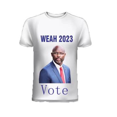 China Anti-Wrinkle Election Political Campaign Cotton Round Neck T-shirt Custom 100% Logo T-shirt for sale