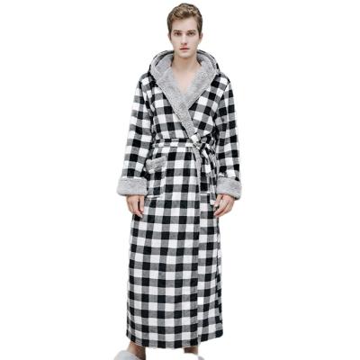 China 2022 New Autumn And Winter Super Soft Couples Bathrobe Men Breathable Thick Warm Flannel Fleece Knit Bathrobe Home Wear For Men for sale